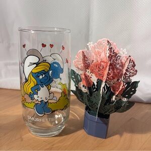 Smurfs Smurfette Glass Vintage